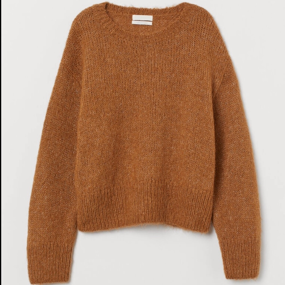 H&M Wool & Alpaca Crop Sweater in Camel